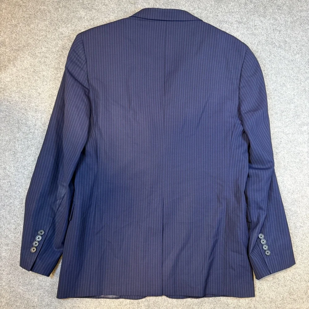 Brooks Brothers Suit Jacket Mens 40R Blue Pinstripe Wool Brookscool Regent